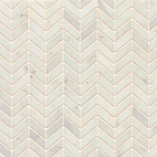 Picture of Bedrosians - Marble Stone Chevron Mosaic White Carrara Polished