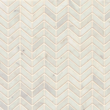 Picture of Bedrosians - Marble Stone Chevron Mosaic White Carrara Polished