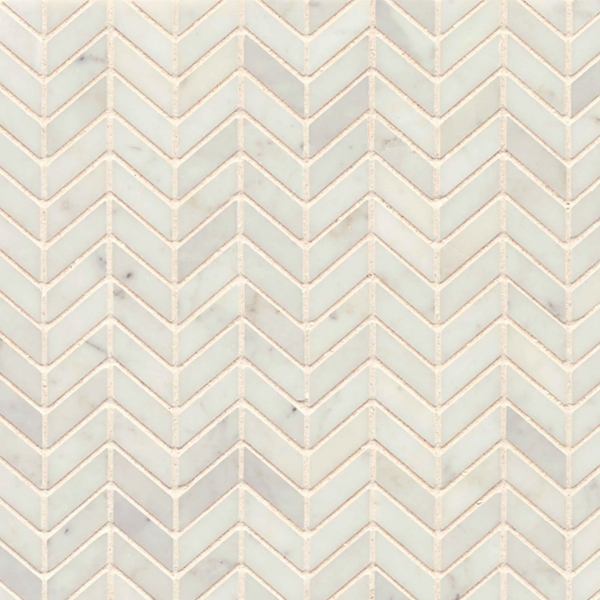Picture of Bedrosians - Marble Stone Chevron Mosaic White Carrara Polished