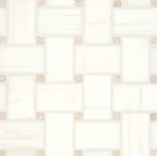 Picture of Bedrosians - Marble Stone Mosaic Jumbo Basketweave Dolomite with White Sand