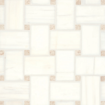 Picture of Bedrosians - Marble Stone Mosaic Jumbo Basketweave Dolomite with White Sand