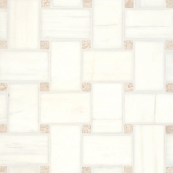 Picture of Bedrosians - Marble Stone Mosaic Jumbo Basketweave Dolomite with White Sand