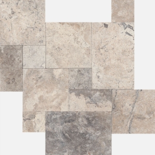 Picture of Bedrosians - Travertine Stone Versailles Pattern Silver Cream
