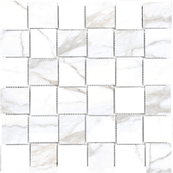 Picture of Tesoro - Lucca Basketweave Mosaic Calacatta Matte