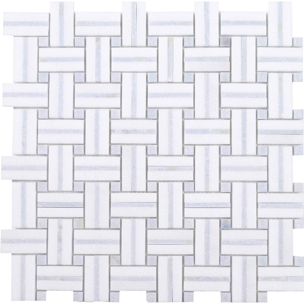 Picture of Tesoro - Sliced Basketweave Blu Celeste Thassos