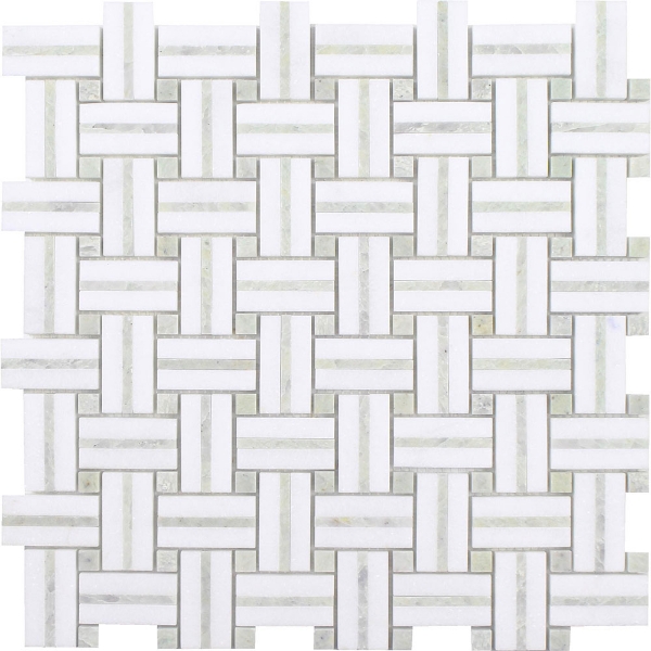 Picture of Tesoro - Sliced Basketweave Ming Green Thassos