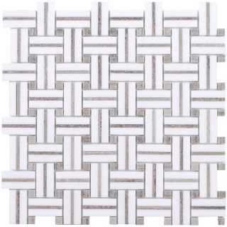 Picture of Tesoro - Sliced Basketweave Skyline Thassos