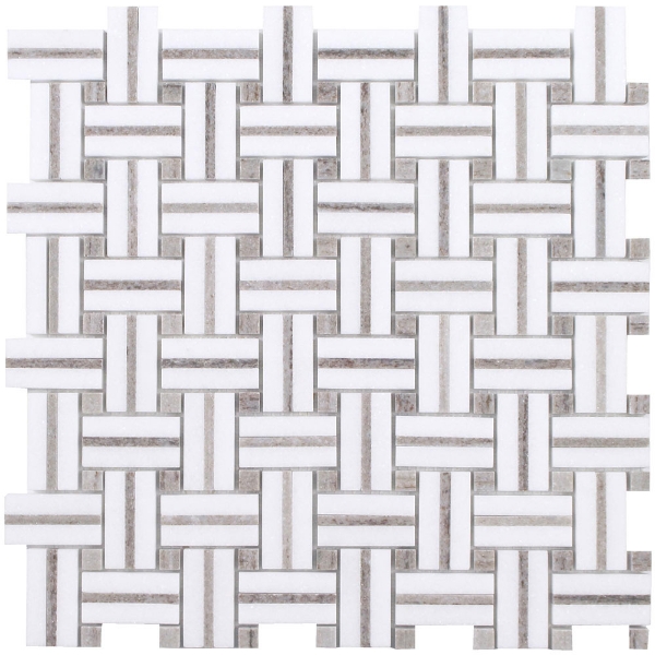 Picture of Tesoro - Sliced Basketweave Skyline Thassos