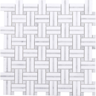 Picture of Tesoro - Sliced Basketweave Bianco Carrara Thassos