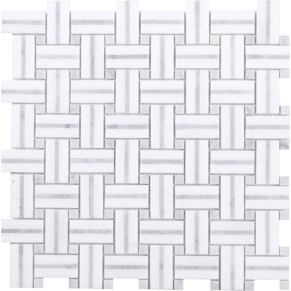 Picture of Tesoro - Sliced Basketweave Bianco Carrara Thassos