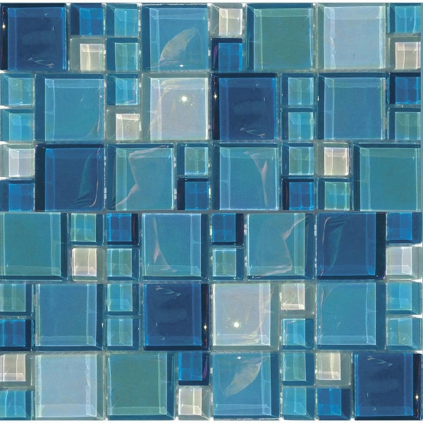 Picture of Tesoro - Lux Aqua Random Mosaic Shimmer