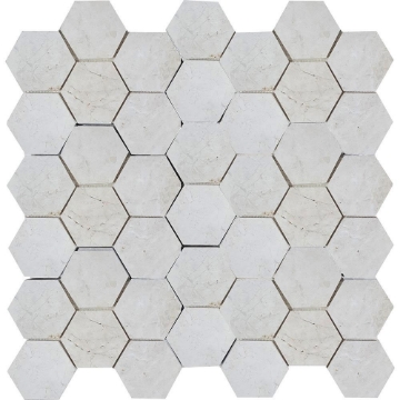 Picture of Tesoro - Pietra Antica Antiqued Stones Hexagon Mosaic 2 Imperial Pearl