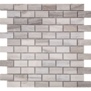 Picture of Tesoro - Pietra Antica Select Polished Travertine Staggered Mosaic 1 x 2 Skyline