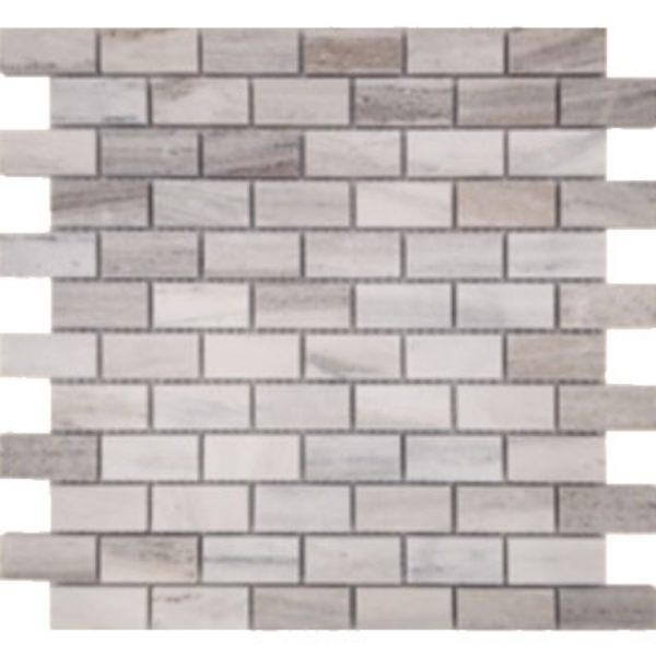 Picture of Tesoro - Pietra Antica Select Polished Travertine Staggered Mosaic 1 x 2 Skyline