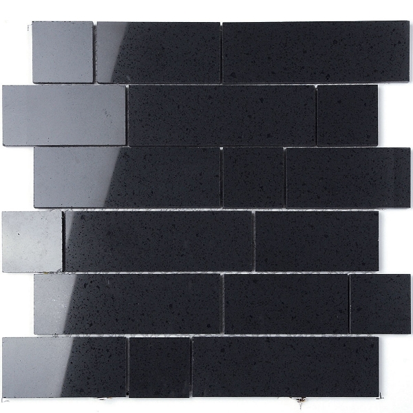 Picture of Voguebay - Everquartz Mosaic Original Brick Polished Black Pearl