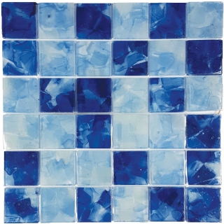 Picture of Tesoro - Flower Glass Mosaic 2 x 2 Bluebell Iris Blend