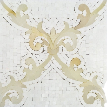 Picture of SOHO Studio Corp - Water Jet Mosaic MJ Regalia White Thassos