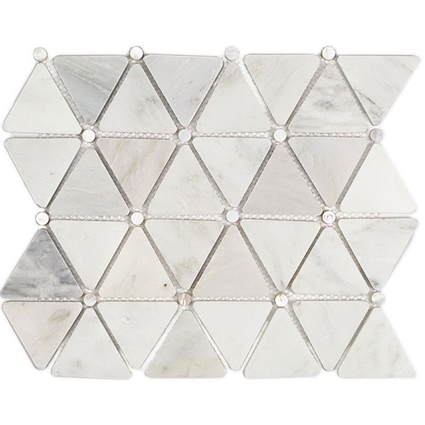 Picture of SOHO Studio Corp - Water Jet Mosaic MJ Trio Asian Statuary & Pearl Dot