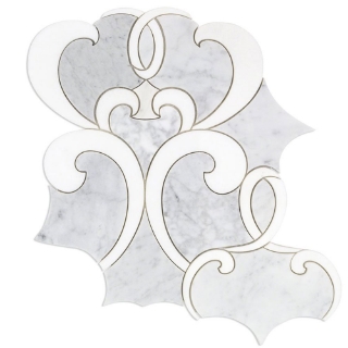Picture of SOHO Studio Corp - Water Jet Mosaic MJ Athalie White Carrara White Thassos