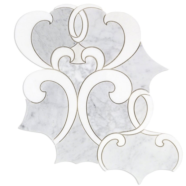 Picture of SOHO Studio Corp - Water Jet Mosaic MJ Athalie White Carrara White Thassos