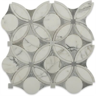 Picture of SOHO Studio Corp - Water Jet Mosaic MJ Bloom Carrara Statuario Light Bardiglio