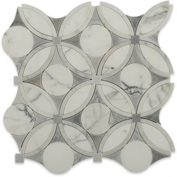 Picture of SOHO Studio Corp - Water Jet Mosaic MJ Bloom Carrara Statuario Light Bardiglio