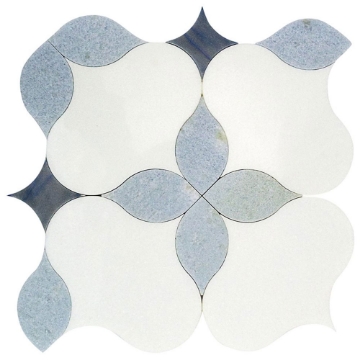 Picture of SOHO Studio Corp - Water Jet Mosaic MJ Blue Blazingstar White Thassos Blue Celeste Azul Macauba