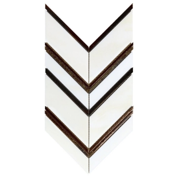 Picture of SOHO Studio Corp - Art Lava Chevron Palermo Lava Stone White Stone