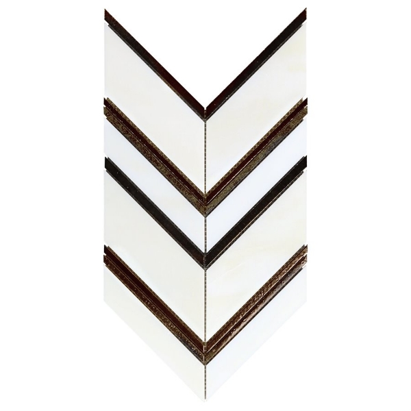 Picture of SOHO Studio Corp - Art Lava Chevron Palermo Lava Stone White Stone