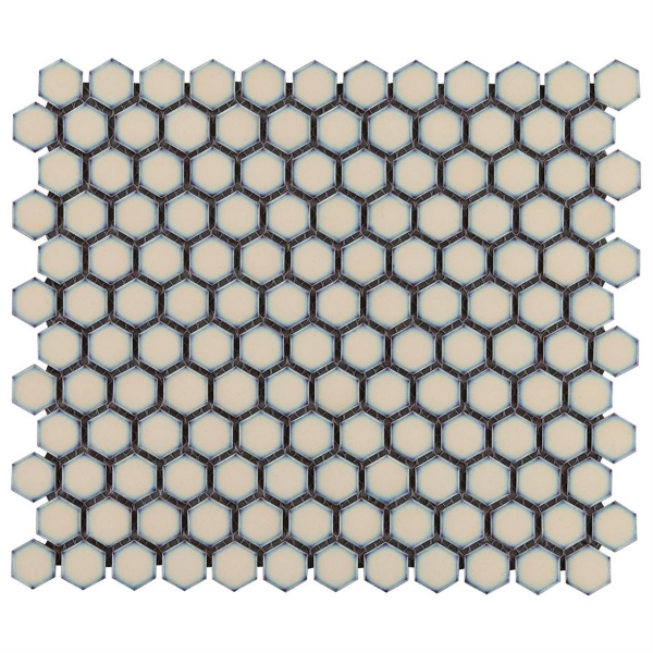 Picture of SOHO Studio Corp - Simple Mosaic Rimmed Penny Rounds Custard