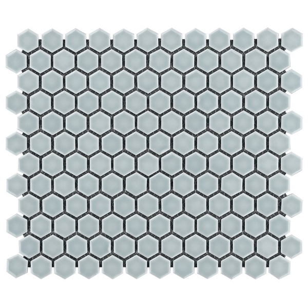 Picture of SOHO Studio Corp - Simple Mosaic Rimmed Penny Rounds Mist Gray
