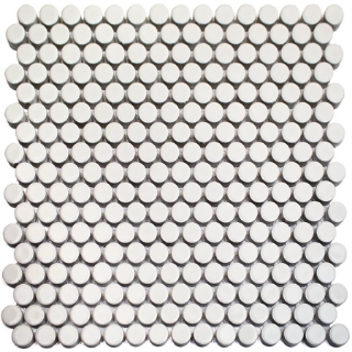 Picture of SOHO Studio Corp - Simple Mosaic Solid Penny Rounds White / Polished