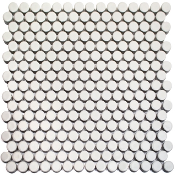 Picture of SOHO Studio Corp - Simple Mosaic Solid Penny Rounds White / Polished