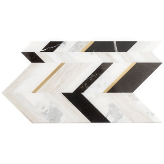 Picture of SOHO Studio Corp - Zayden Saint Laurent - European Wooden Beige Calacutta Saint Laurant & Brass