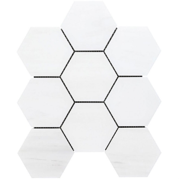 Picture of SOHO Studio Corp - Bianco Dolomite Hexagon Mosaic Bianco Dolomite