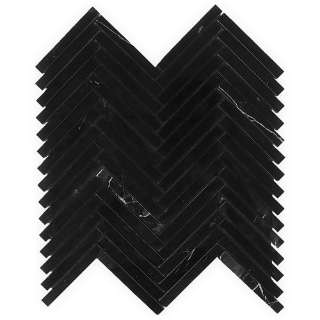 Picture of SOHO Studio Corp - Nero Marquina Mosaic Herringbone 1/2 x 4