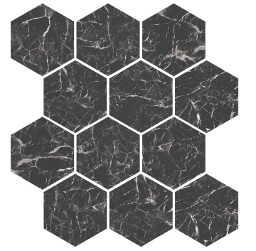 Picture of Chesapeake Flooring - Lexington Hex Mosaic Marmo Nero Matte