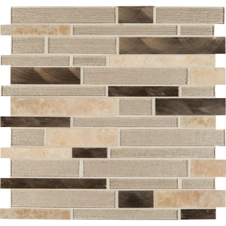 Picture of MS International - Decorative Blends Mosaic Interlocking 12 x 12 Champagne Toast
