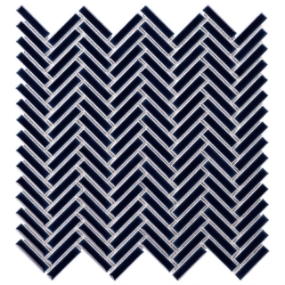 Picture of SOHO Studio Corp - Motek Herringbone Mosaic Polished Royal Blue Crackled
