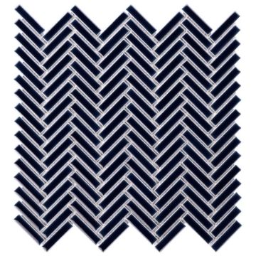 Picture of SOHO Studio Corp - Motek Herringbone Mosaic Polished Royal Blue Crackled