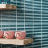 Picture of SOHO Studio Corp - Motek Tri Stacked Mosaic Polished Teal Crackled