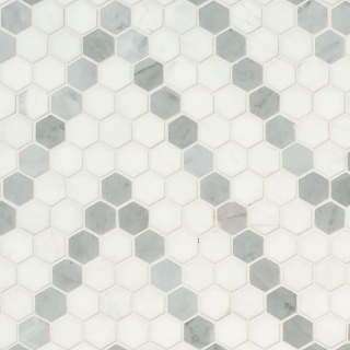 Picture of MS International - Marble Mosaics Hexagon 1 X 1 Polished Bianco Dolomite Sazi