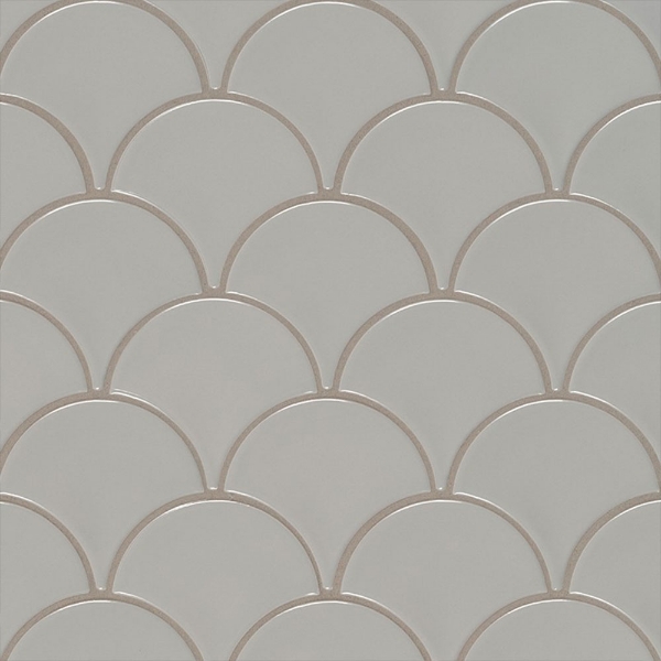 Picture of MS International - Retro Mosaic Glossy Gray Scallop