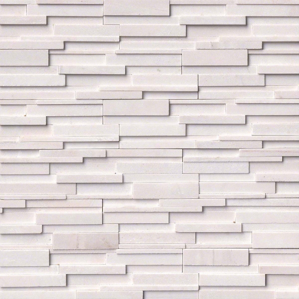 Picture of MS International - RockMount Stacked Stone Panels 3D 6 X 24 Arctic White