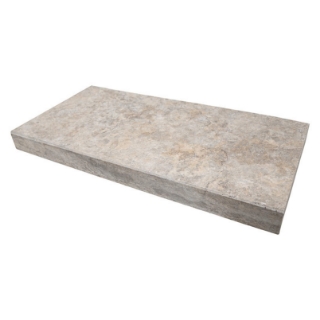 Picture of MS International - Pool Copings 12 x 24 Silver Travertine Brushed Eased Edges