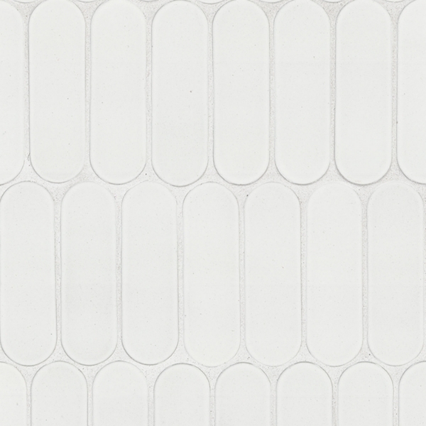 Picture of MS International - Glass Mosaic Other Bianco Glossy Ellipse