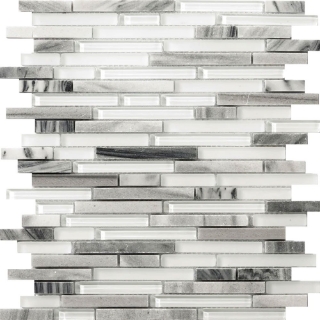 Picture of Emser Tile - Lucente Glass and Stone Linear Mosaic Blend Grazia