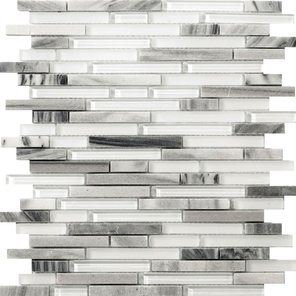 Picture of Emser Tile - Lucente Glass and Stone Linear Mosaic Blend Grazia