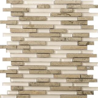 Picture of Emser Tile - Lucente Glass and Stone Linear Mosaic Blend Lido