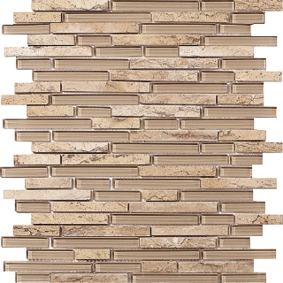 Picture of Emser Tile - Lucente Glass and Stone Linear Mosaic Blend Regale